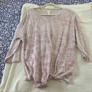 Chicos shimmery tie front blouse